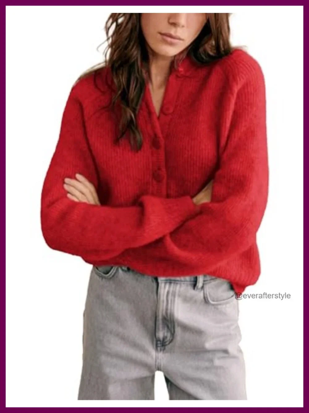 Women's Chunky Knit Open Front Cardigan Button Down Cable Long Sleeve